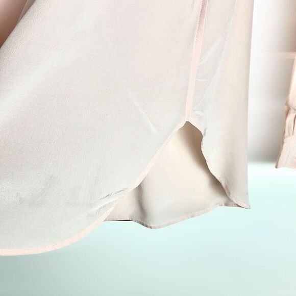 Calypso St Barth Silk Blouse Tunic Semi Sheer Peach Pink Long Sleeve Relaxed S - Picture 8 of 12